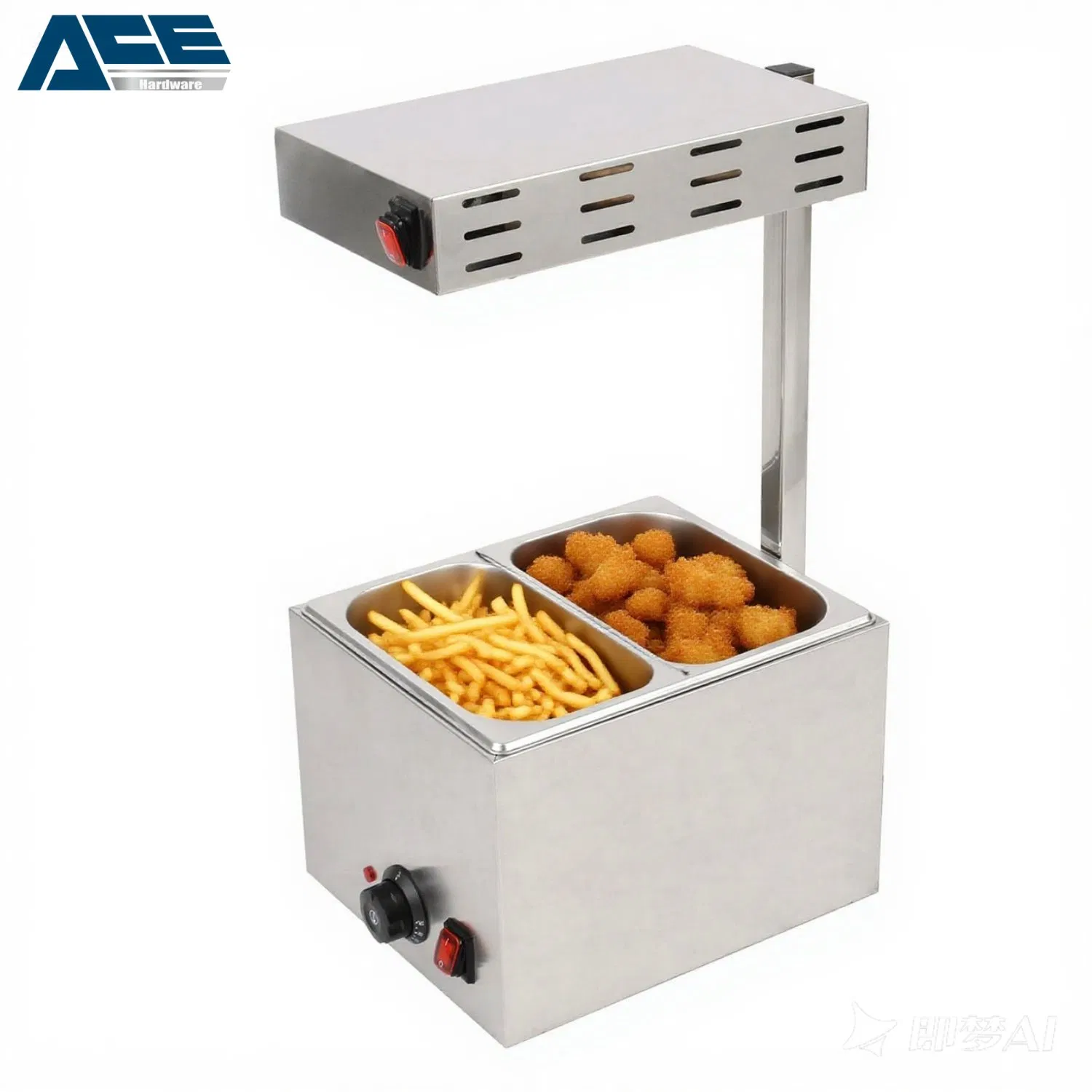Stainless Steel French Fry Warmer - Fast Food Restaurant Potato Chip Heating Machine