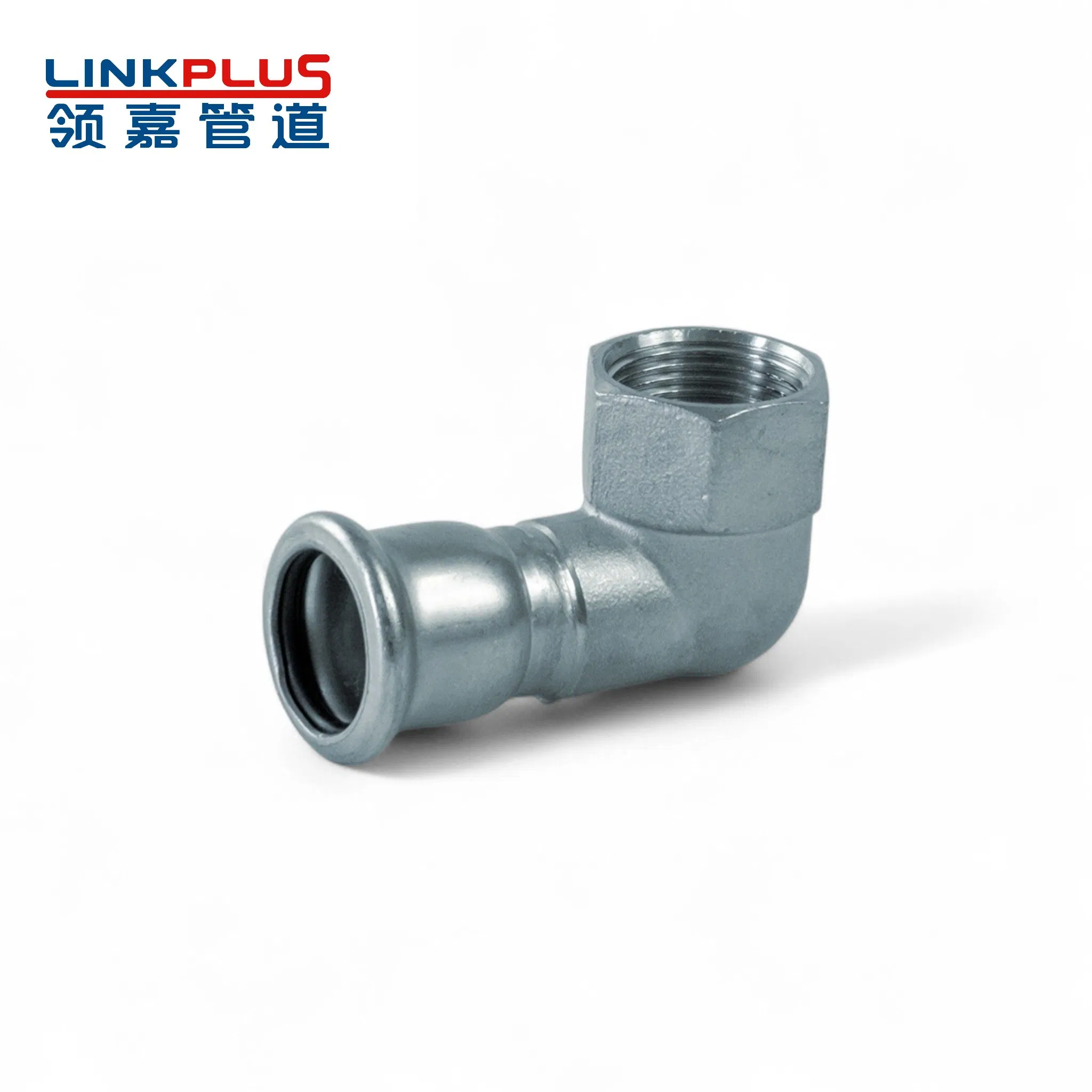 Elbow Adapter 90° with Female Thread, Tee, Galvanized Carbon Steel, ASTM Stainless Steel, 304 316L, Gas, Industry Water, Air Plumbing Press Fitting Pipe