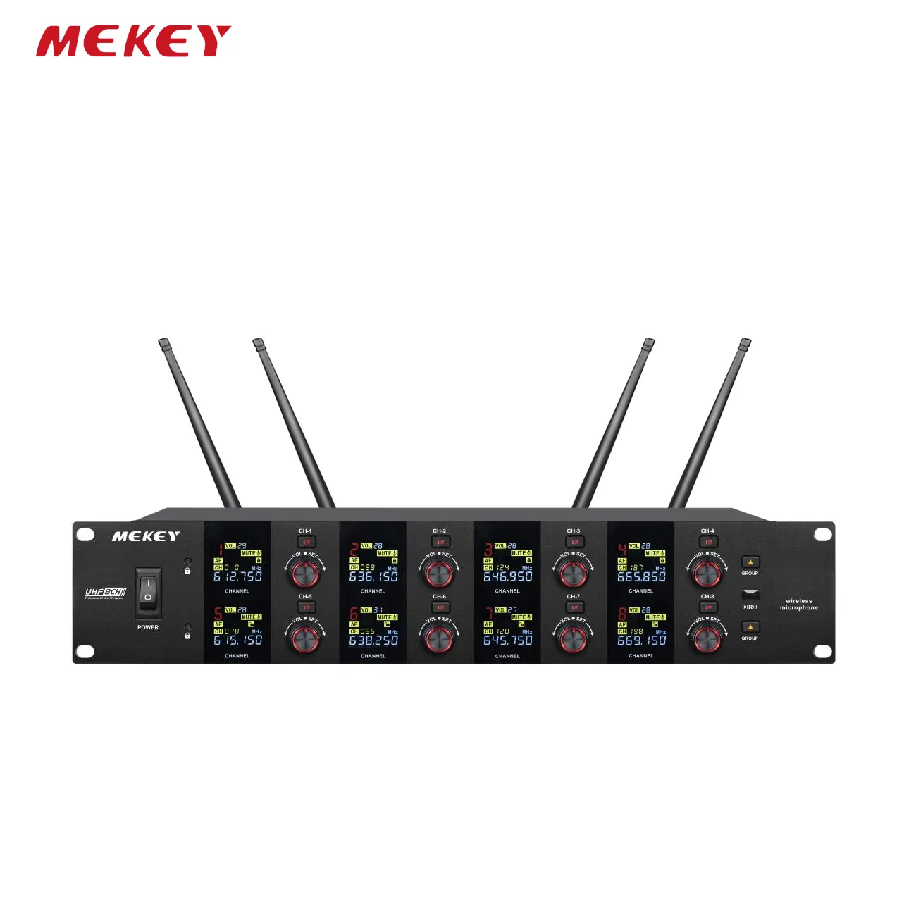 Беспроводная микрофонная система Mekey Mi-1608A (1 передатчик, 8 приемников)