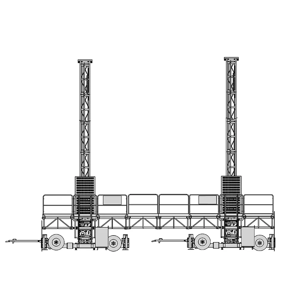 16.5m Building Facade Twin Mast Platform