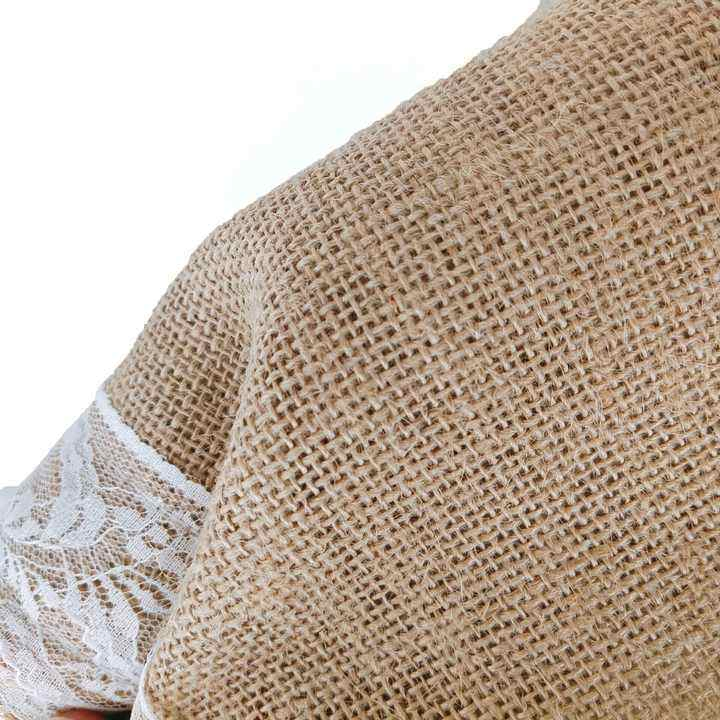 12inch Lace and Burlap Table Runner Natural Hessain Jute Table Runner for Wedding Party Decor