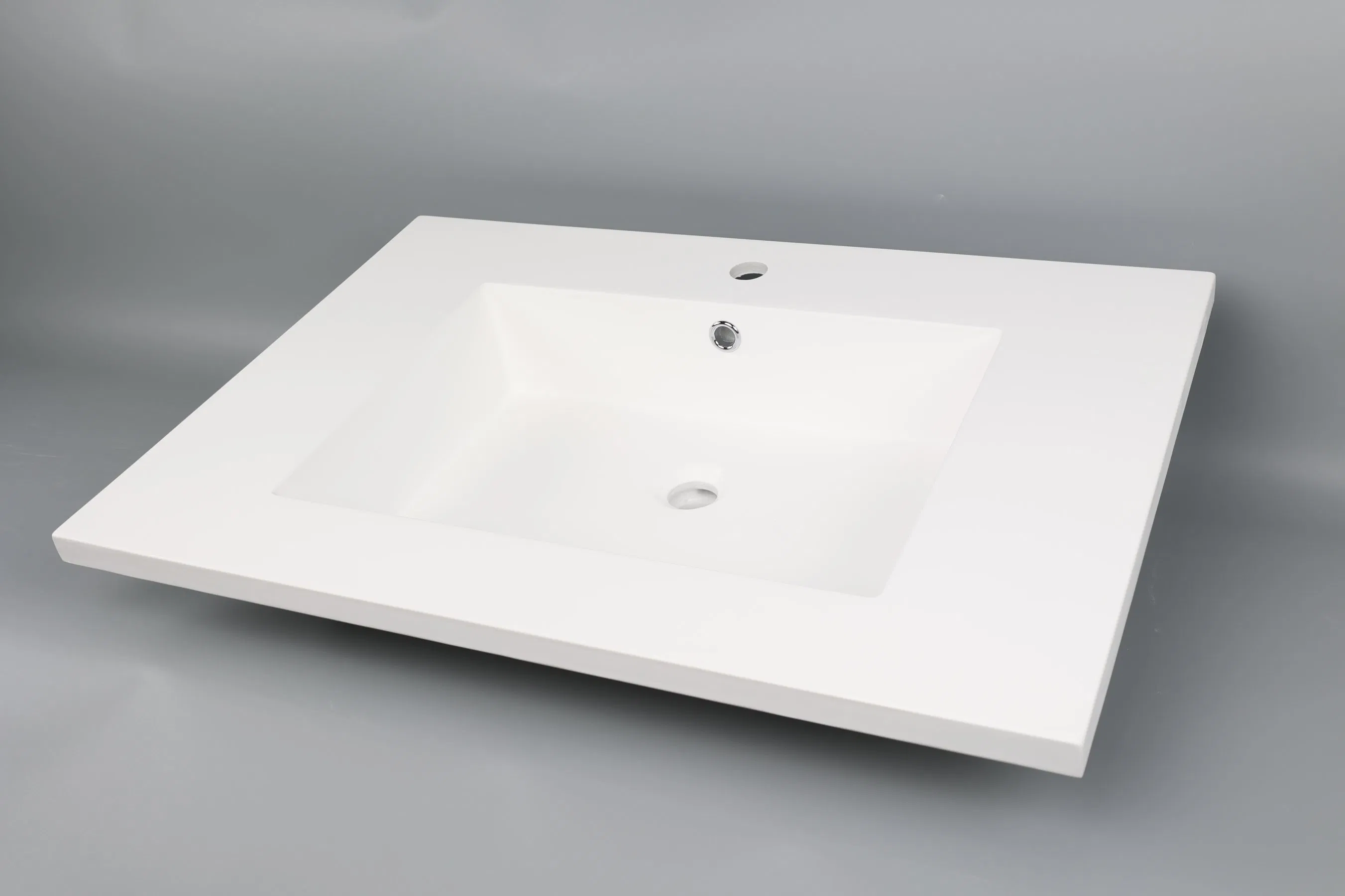 Repairable Molded Solid Surface Acrylic Integrated Sink for Bathroom Basin