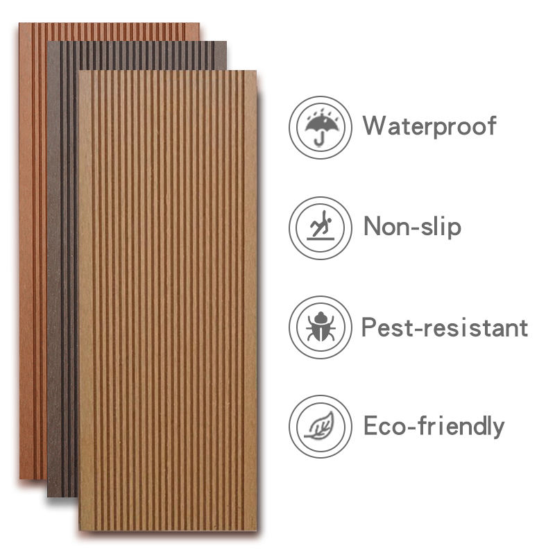 Waterproof WPC Flooring -Vinyl Flooring Interlocking Composite Floor Tile PVC Wall Panel for Outdoor Pool DIY Wood Patio Similar Teak Decking