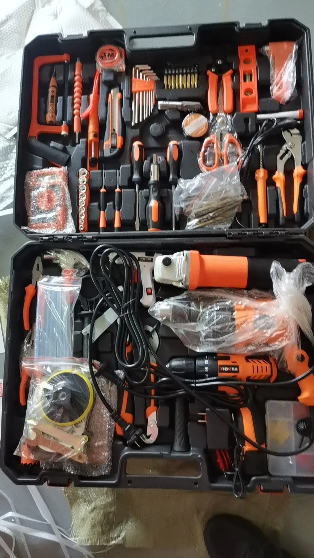 Cisivis Powerful Portable Power Tool Set Heavy Duty Multi Tool Box with 21V Electric Drill Set. Power Tool Set