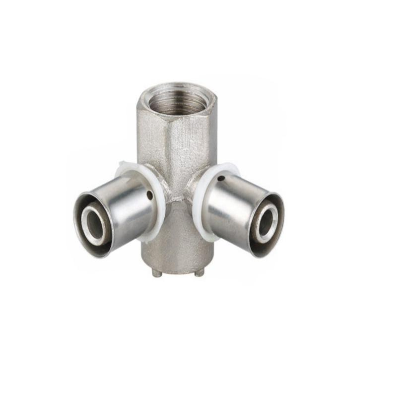 T Shape Brass Female Thread Compression Pex Pipe Fitting