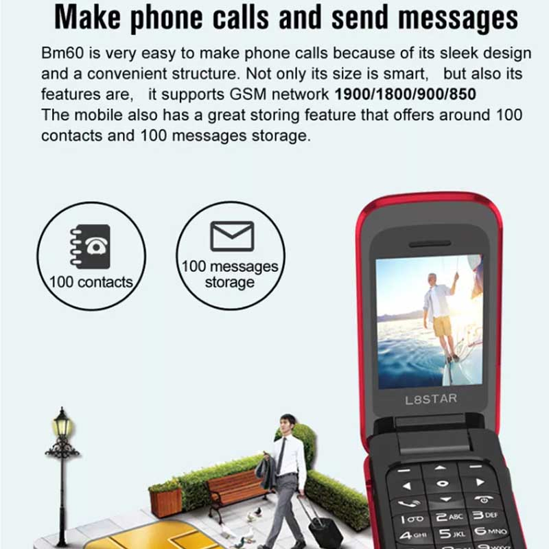Мини-телефон L8star BM60 с голосовым чейнджером, 1.14 дюйма