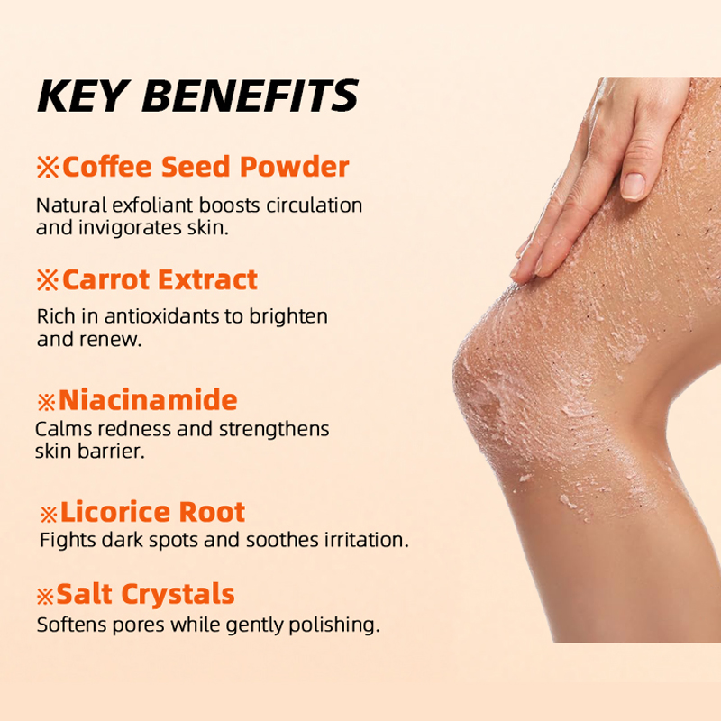 Organic Carrot Exfoliating Skin Wash Acne Deep Cleaning Natural Carrot Body Scrub