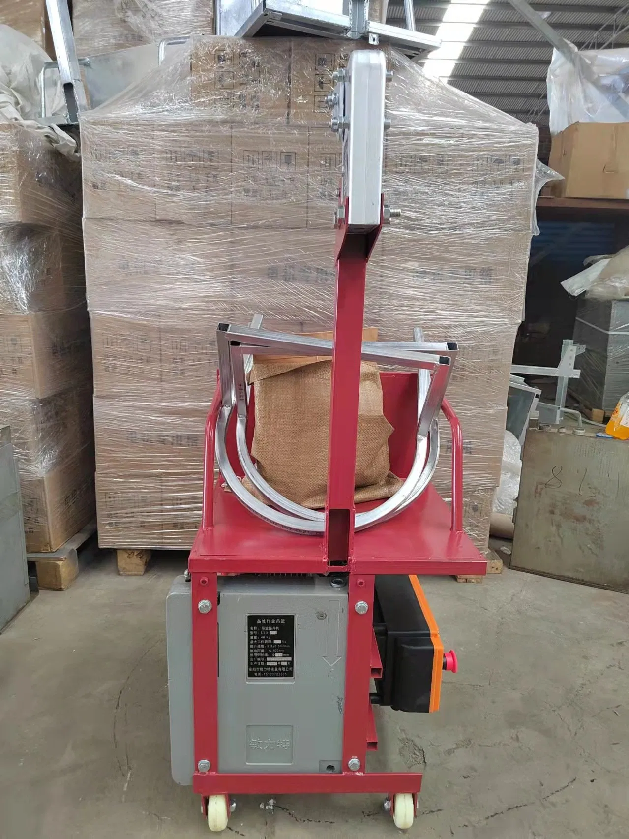 Single Person Electric Hanging Basket for High-Altitude Exterior Wall Construction