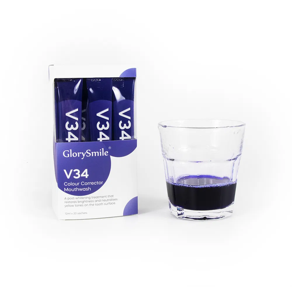 Glorysmile Mouthwash Packet V34 Color Corrector Purple Teeth Whitening Jelly Mouthwash for Travel