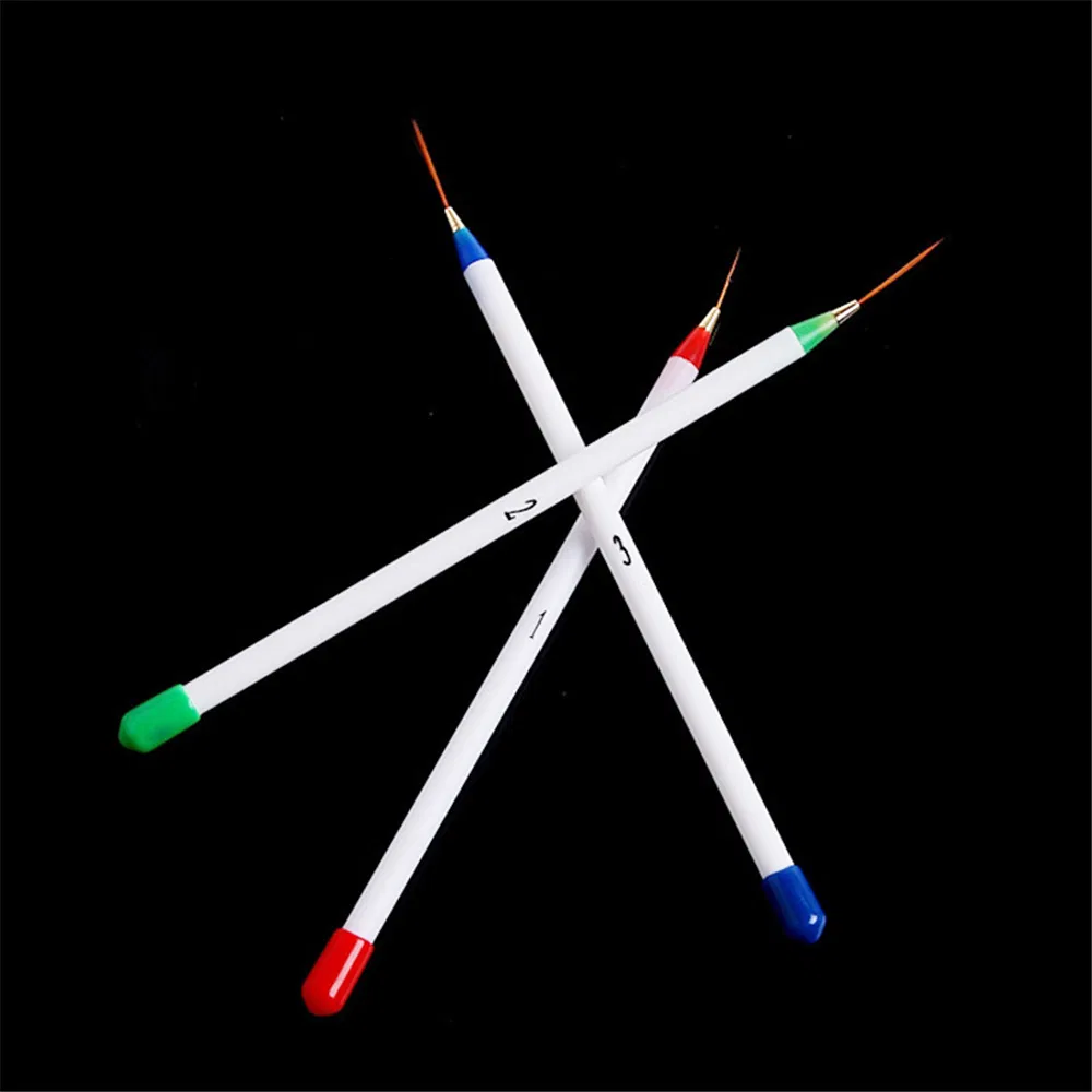 Wholesale 3PCS Nail Brush Set Nail Art Liner Painting Flower Acrylic UV Gel Extension Builder Brush Manicure Drawing Tools Nail Art Brush