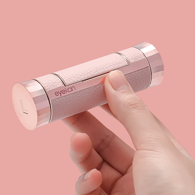 New Designed Lipstick Contact Lens Case Box Luxury Lens Container with Mirror Portable Travel Set Eye Lens Case Gift