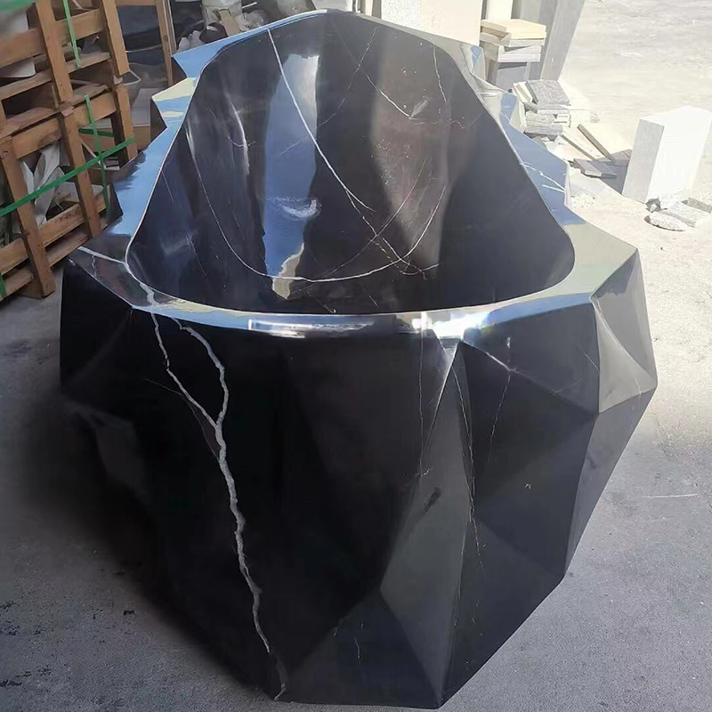 Modern Luxury Natural Customized White/Black/Beige Marble Tubs High-End Custom Marble Bathtub