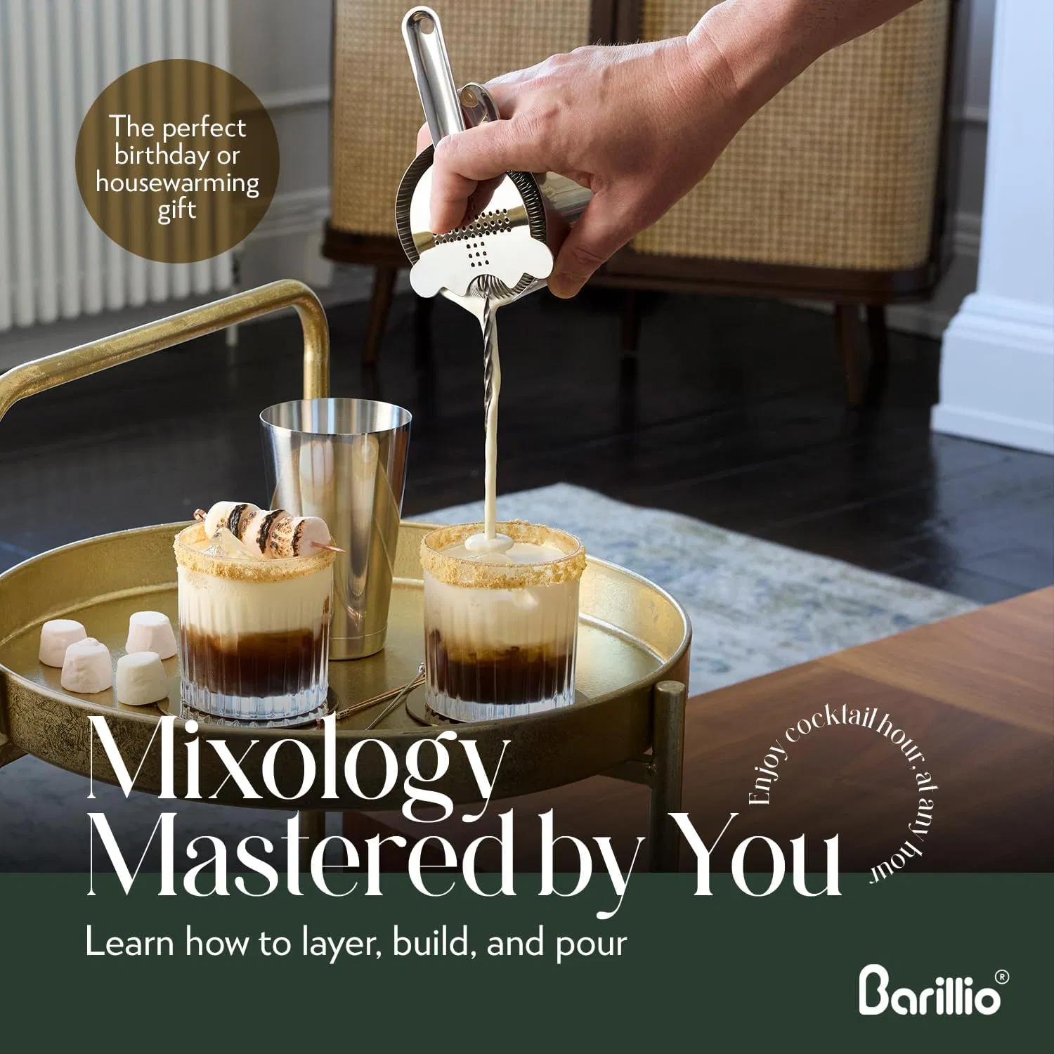 Bar Tool Set PRO Edition-Stainless-Steel Cocktail Shaker Set-Mixology Bartender Kit Boston Shaker, Drink Mixer & Muddler for Cocktails-Home Bar Accessories