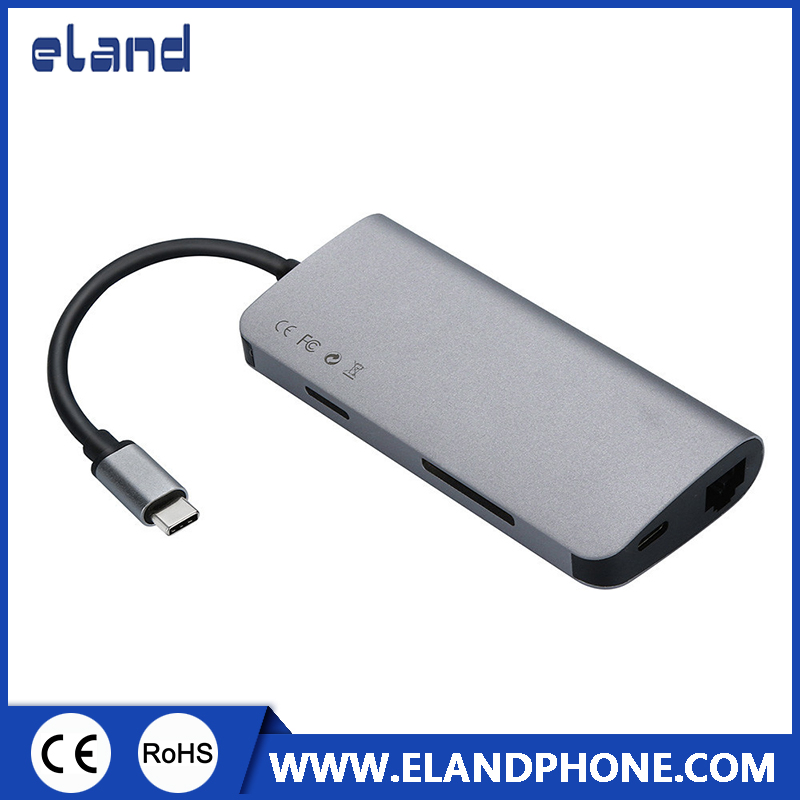 8 in 1 Type to 3u3/HDMI/Pd/SD/TF/RJ45