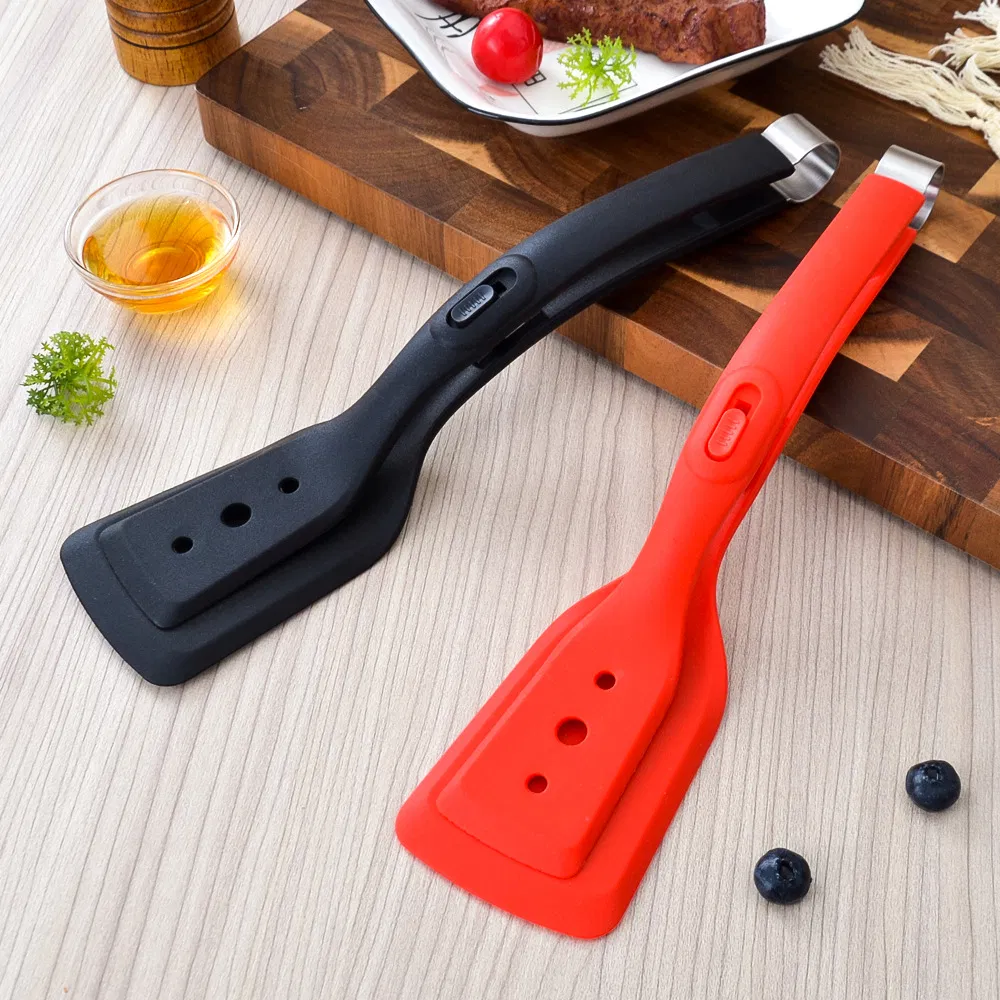 Heat-Resistant Silicone Spatula with Outdoor Barbecue Food Clips