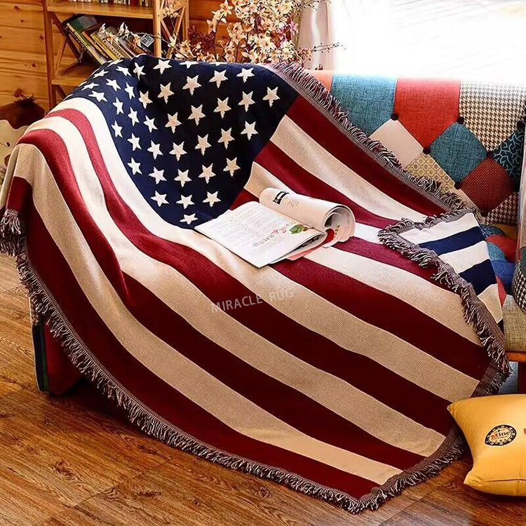 Plush Custom Personalized Plaids Sleeping Quilt Blanket 100cotton Blanket Sofa Sublimation Tassel Blankets