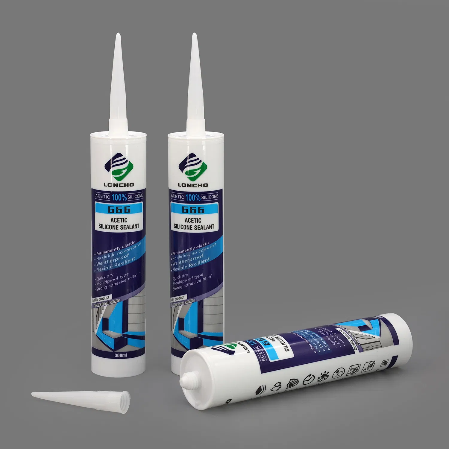 General Purpose Stain-Resistant Acetic Silicone Sealant for Glass