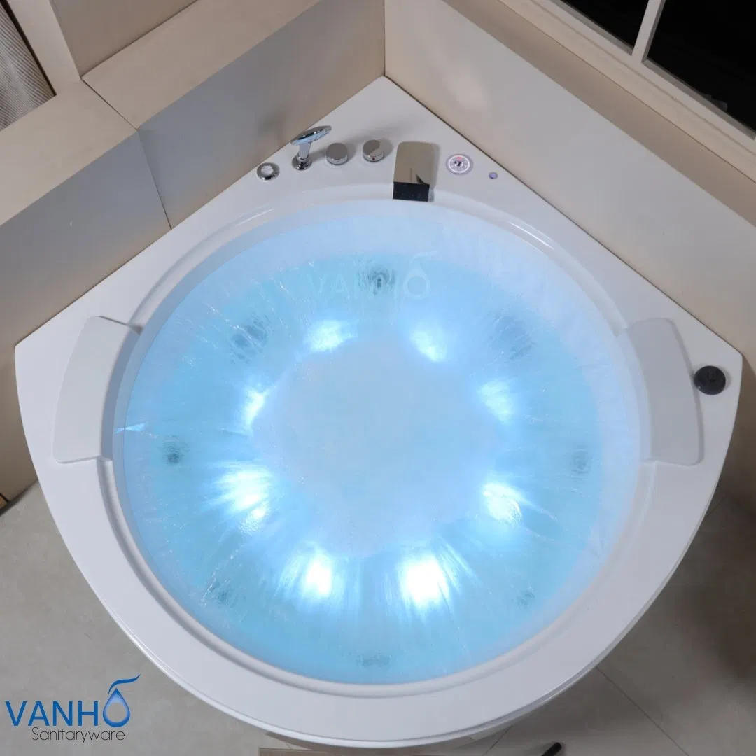 Угловая акриловая ванна с гидромассажем и ароматерапией