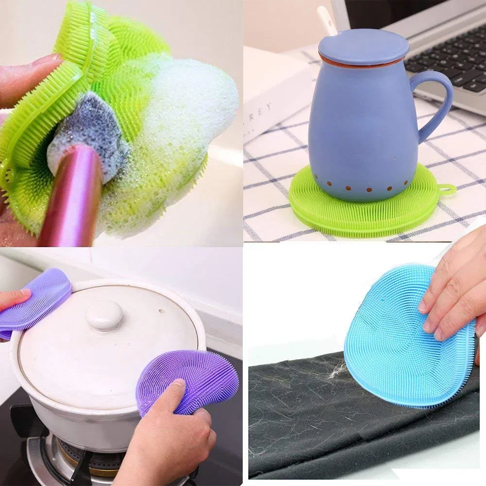 Versatile Silicone Cleaning Brush and Dish Towel Set