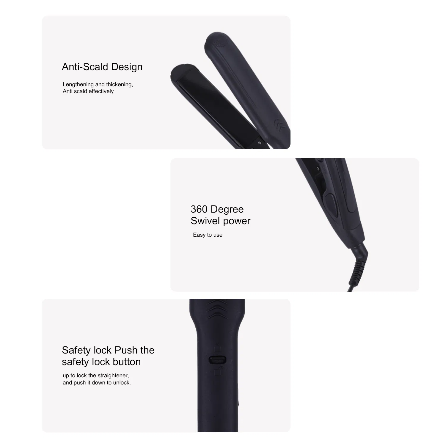 Wide Plate Hair Straightening LED Professional Hair Straightener