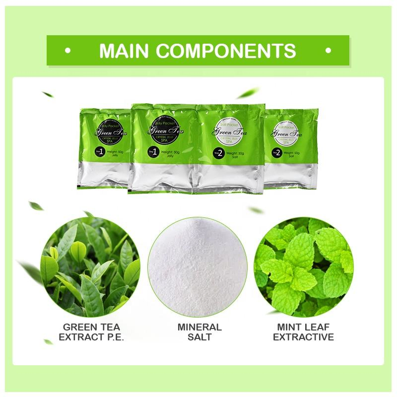 Beauty Cosmetics Foot Care Crystal Jelly Foot SPA Exfoliating Green Tee Foot Bath Salt Foot Mask