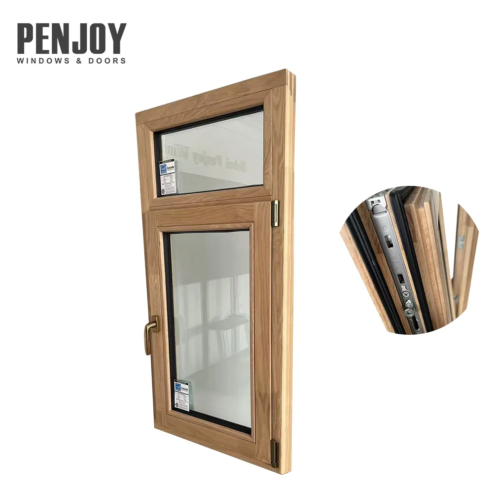 Prefinished Low Maintenance Oak Wood Window for Quick Installation Wood Window