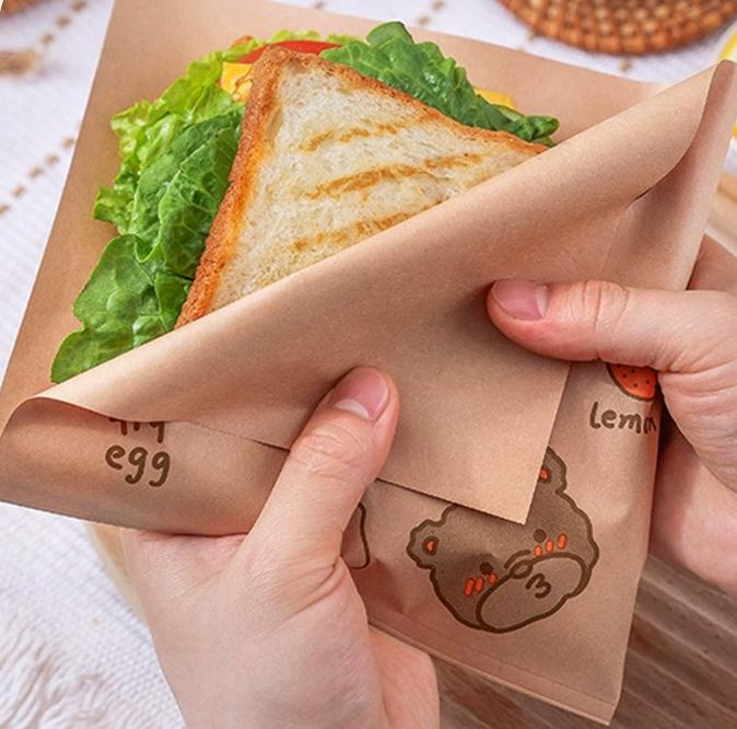Custom Printed Food Wrapping Use Greaseproof Paper Baking Custom Burger Wrappers Paper