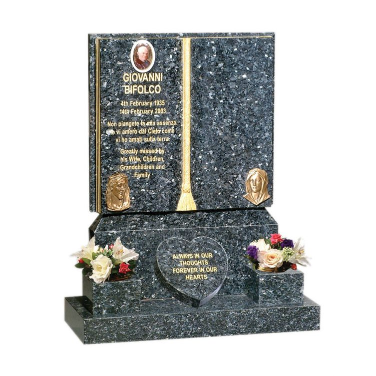 Natural Granite Stone Open Book Gravestone Memorial Plaques for Outside