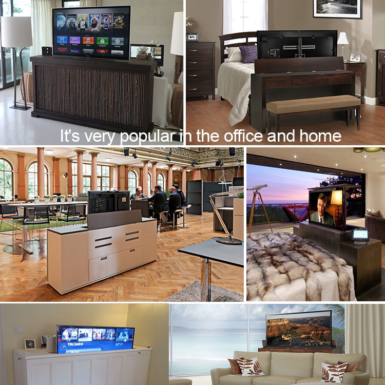 Hidden Cabinet Automatic Swivel Motorized Electric Ceiling Flip Down TV Lift Stand