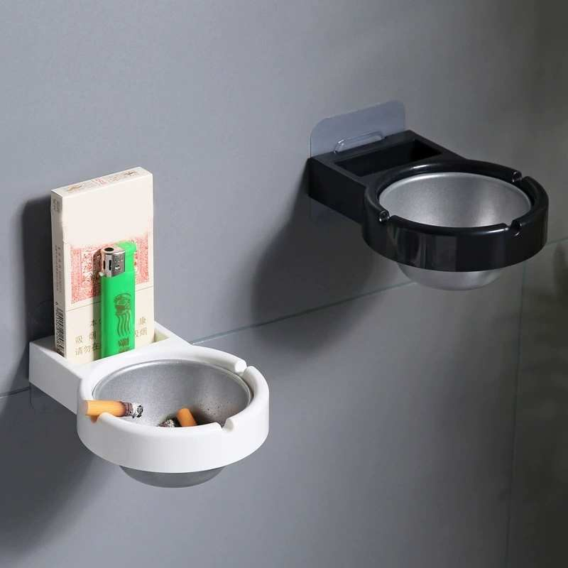 Nordic Style Stainless Steel Ashtray Wall Mounted Creative Metal Storage Rack