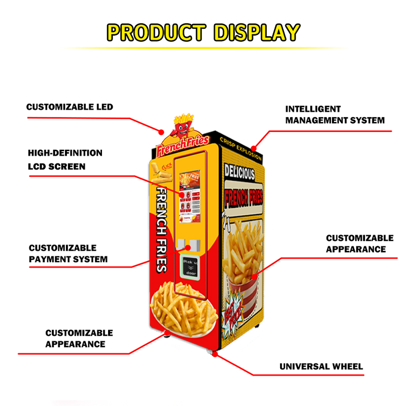 Factory Fully Automatic Hot Food Potato Chips French Fries Vending Machines