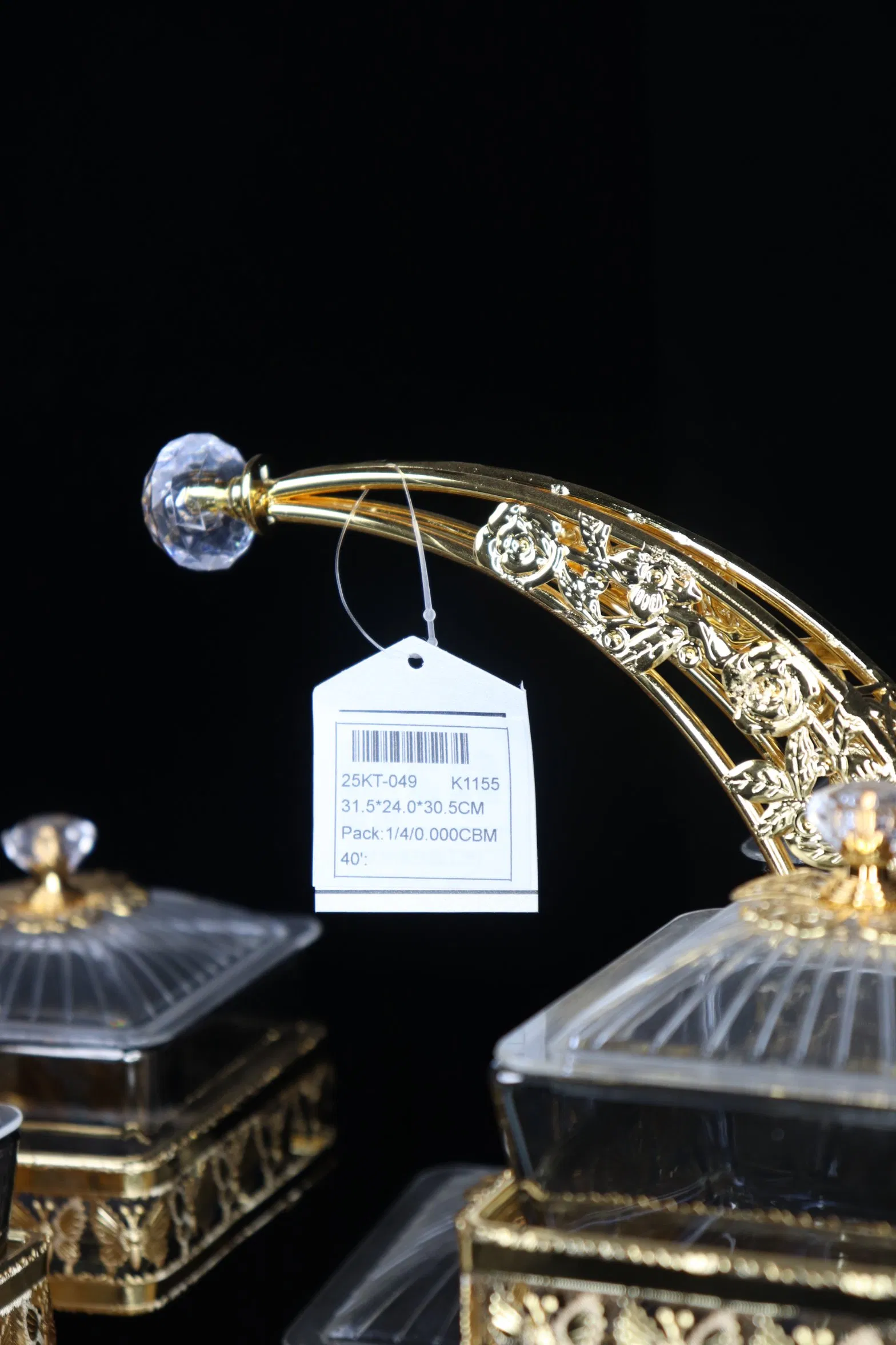Elegant Glass Jar and Gold-Plated Iron Candy Bowl Decor Set