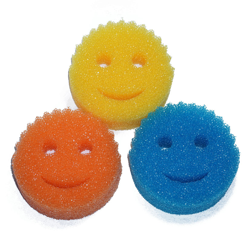Factory Supply Raw Material Smiling Loofah Thermotropic Sponge Multipurpose Dish Sponge Temperature Controlled Dish Sponge