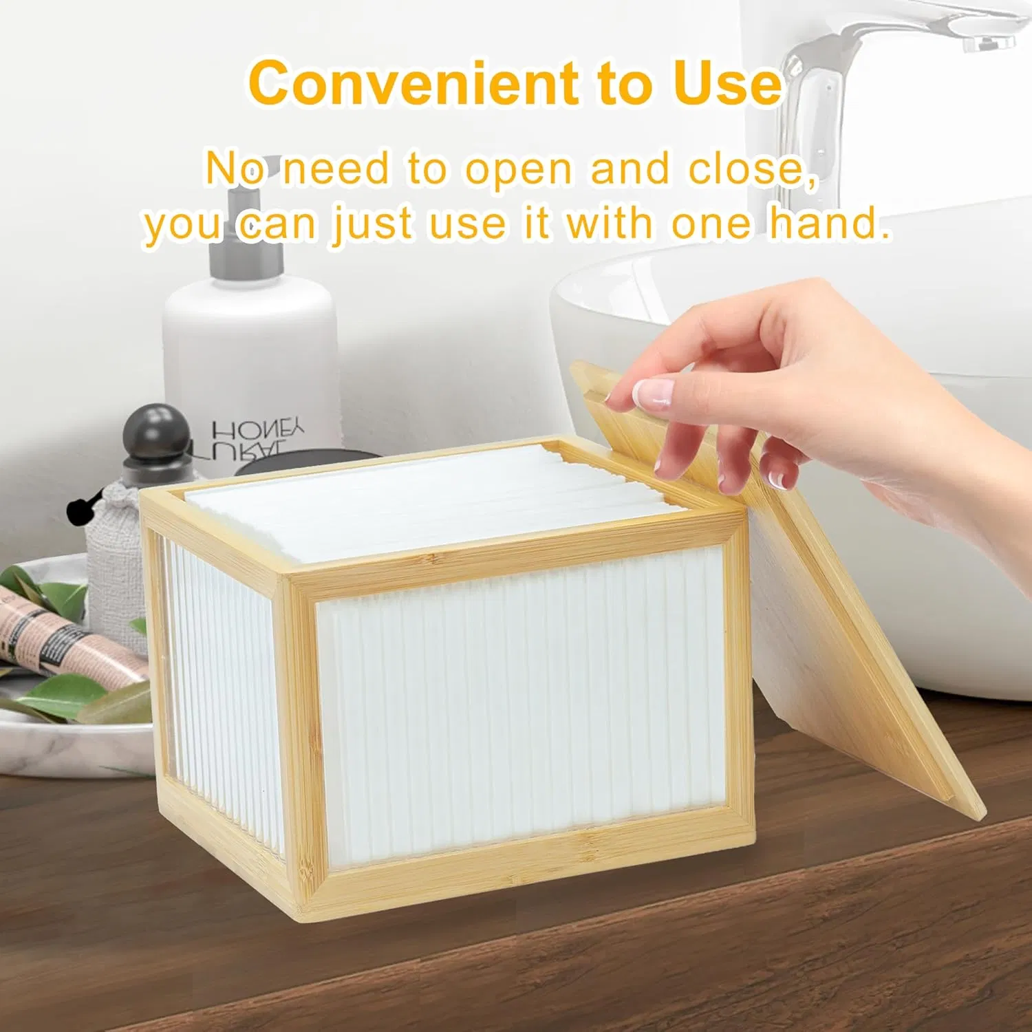 Bamboo and Organic Board Storage Makeup Remover and Face Towel Storage Box