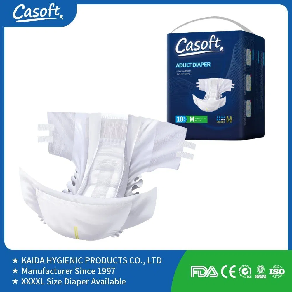 OEM Casoft Disposable Adult Diaper with "S" Cut Manufacturer for Elderly People Cheap Price Free Sample Print PE Back Sheet for Russia Market