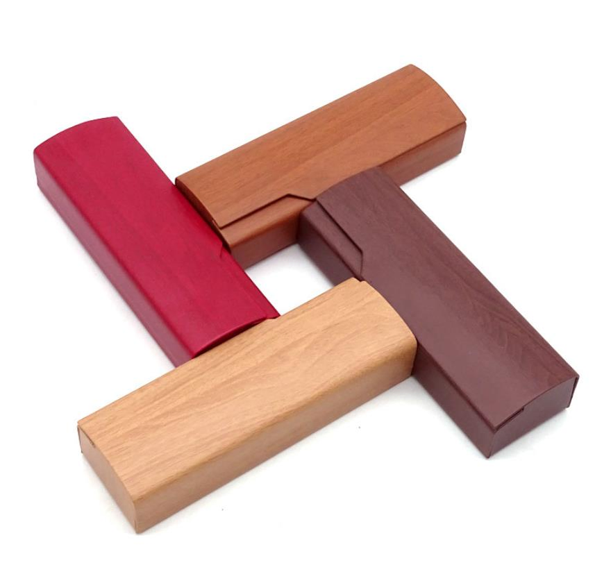 Fashion Folding Sunglasses Case Handmade Myopic Eyeglasses Box Metal Case with Bamboo Printing