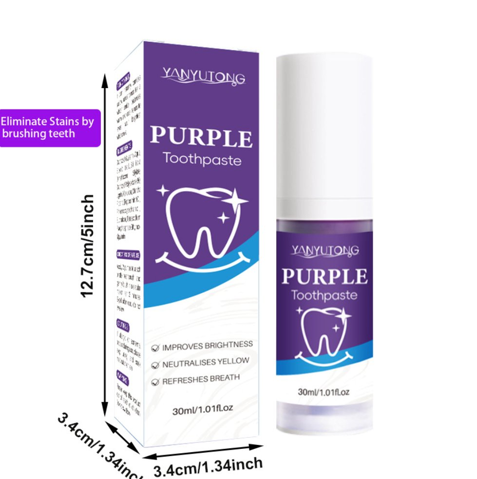 Online Wholesale and Retail V34 Purple Safe Teeth Whitening Toothpaste Teeth Cleaning Remove Yellow Stains Fresh Breath Toothpaste Dental Care Products