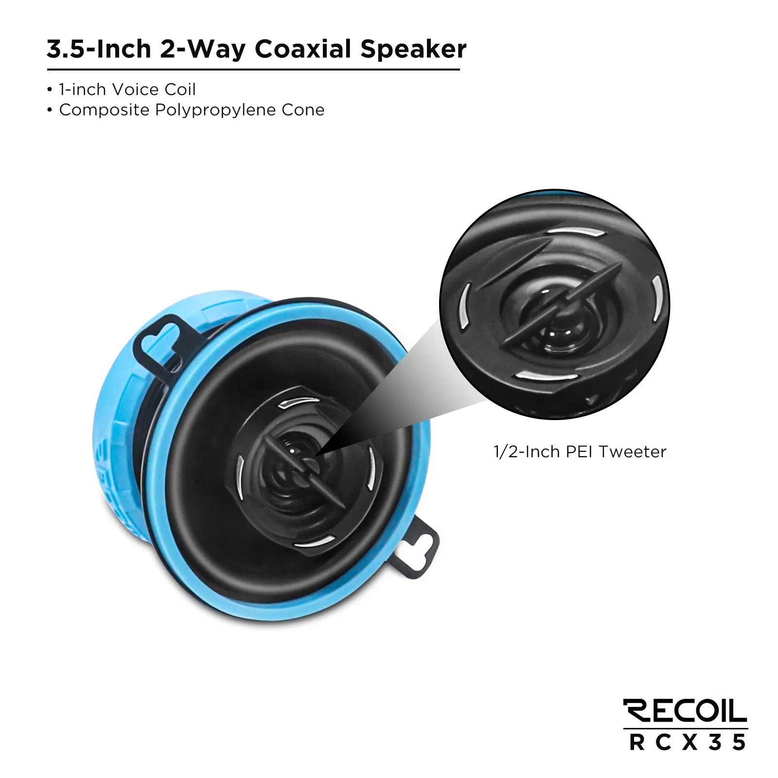 Edge Rcx35 Echo Series 3.5-Inch Car Audio Coaxial Speaker