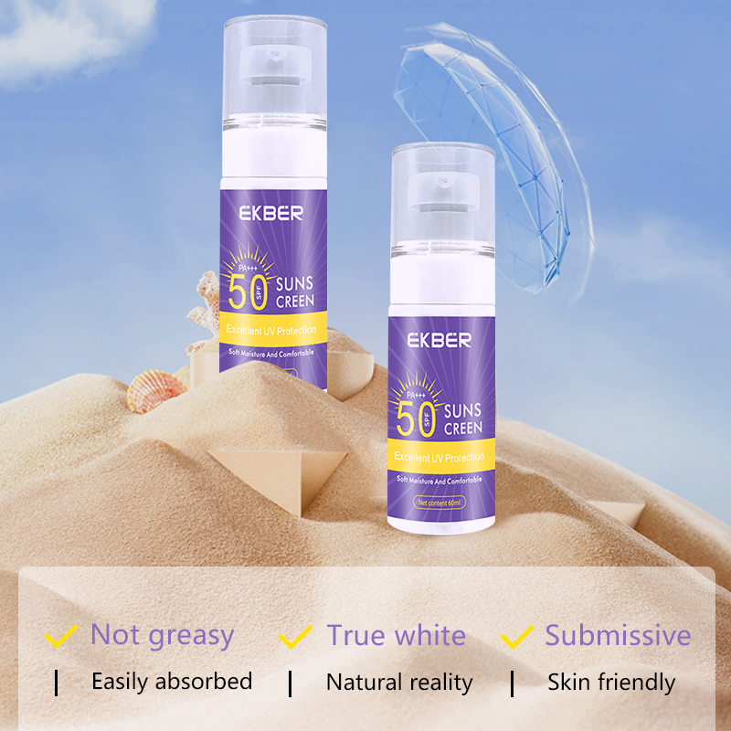 Wholesale Ekber Brightening Skin Care SPF50+++ Sun Care Effectively Sunblock Xanthan Gum Prevent Light Damage Sunscreen Cream