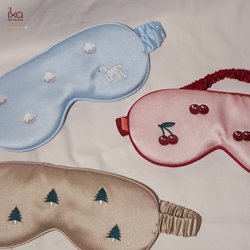 Design Logo Embroidery Wholesale Party Weighted Snoring Cooling Travel Pillow Custom Sleep Silk Eye Mask