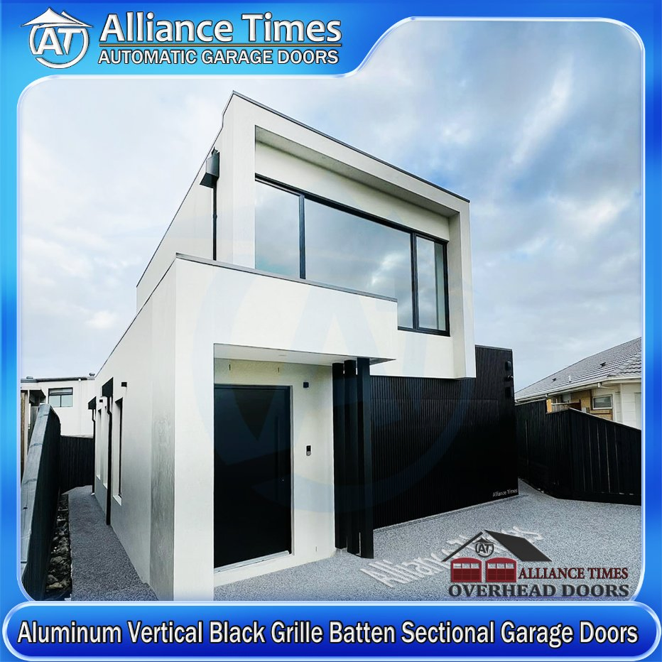 Australian Style Whoesale Cheap Robust Residential Aluminum Black Vertical Battens Sectional Overhead Automatic Garage Doors