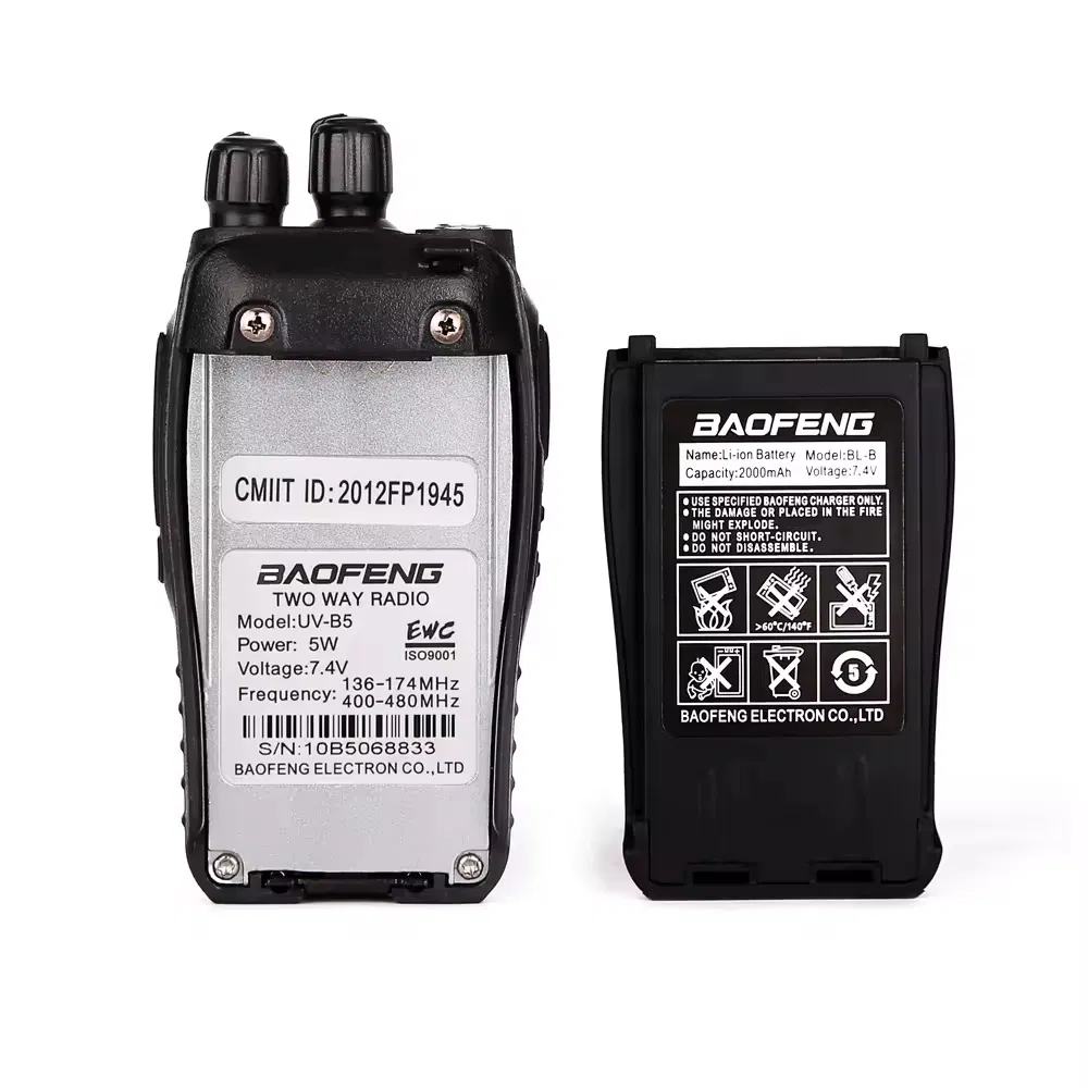 Радиостанция Baofeng UV-B5 5W, двухдиапазонная