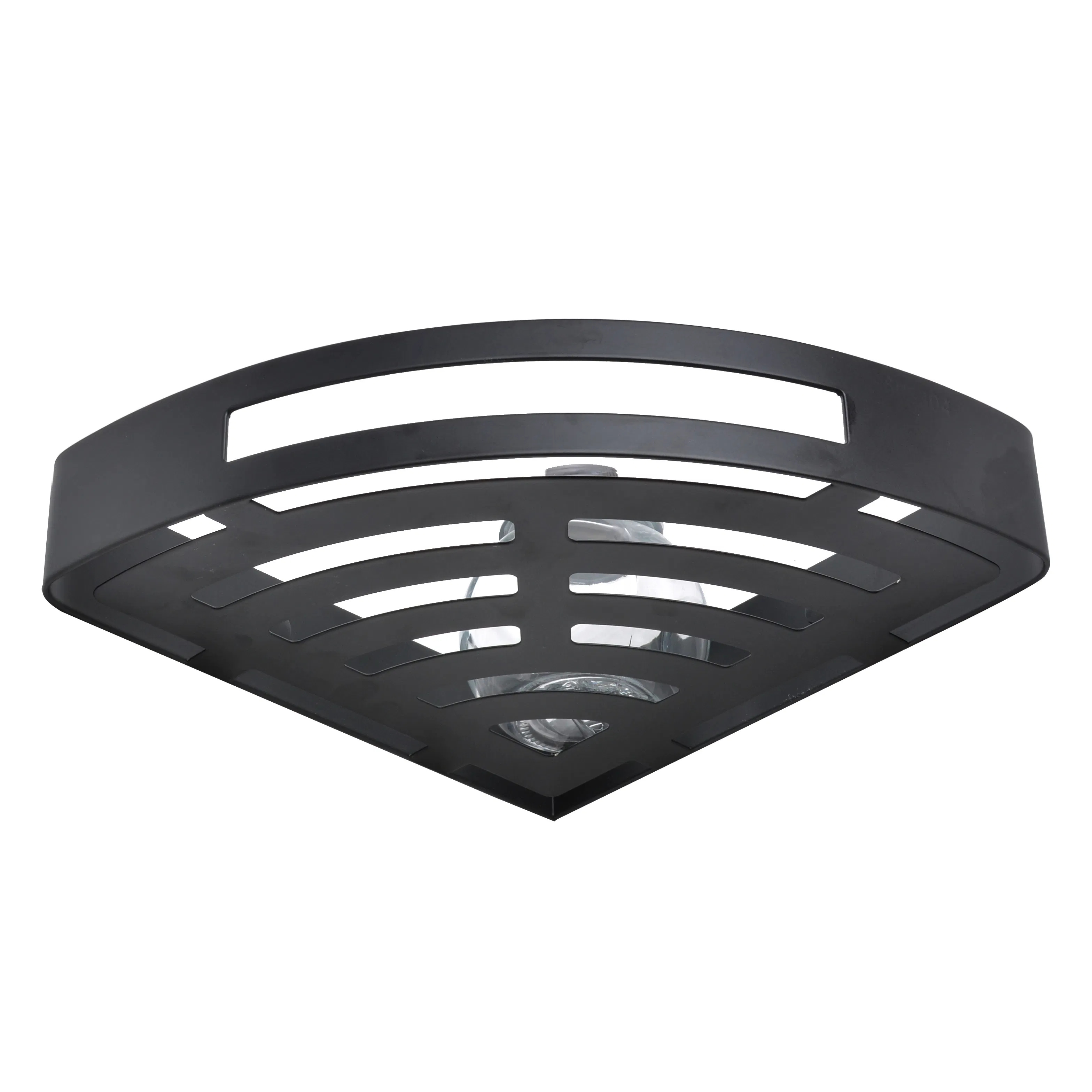Bathroom Accessories Wall Mounted Black Silver Stainless Steel Single Tier Triangle Corner Shower Shelf