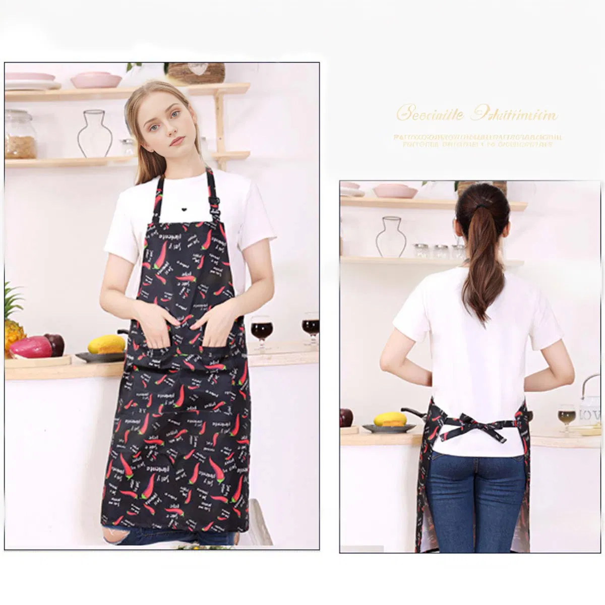 Chili Apron, Hat, Sweat Towel, Three-Piece Set, Home Hotel Kitchen Set, Kitchen Tools