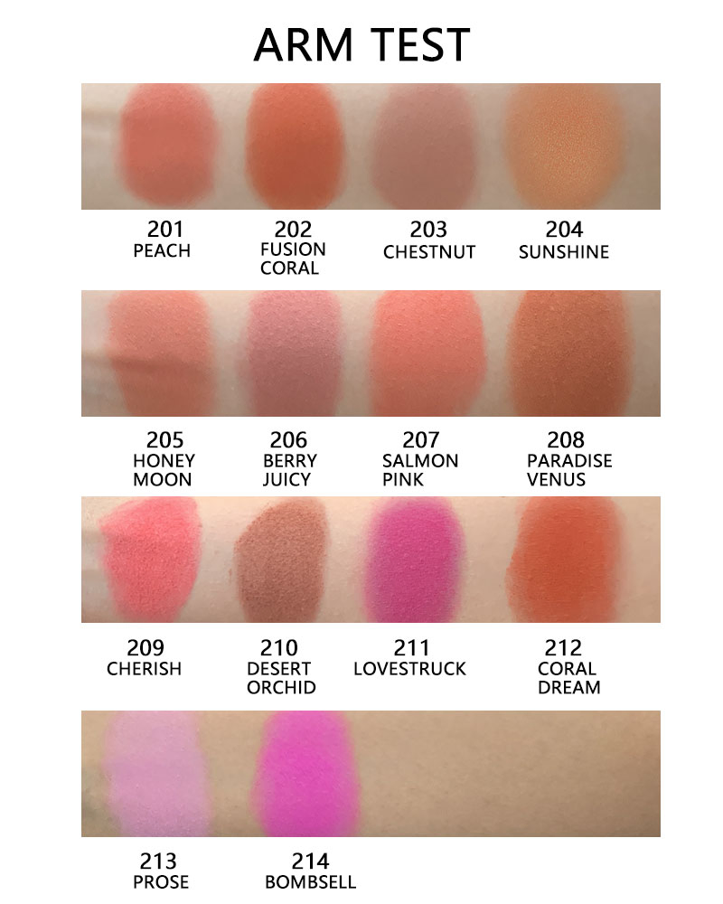 Private Label Makeup Face Pressed Powder Face Blusher Matte Shimmer Blush
