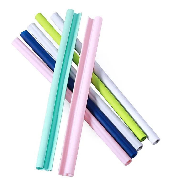 Colorful Silicone Reusable Straws Travel Silicone Foldable Drinking Collapsible Straw