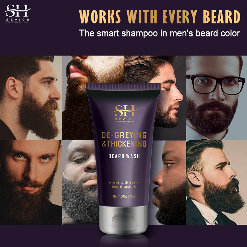 Mens Hair Dye Black Shampoo Gradual Gray Darkening Beard Wash