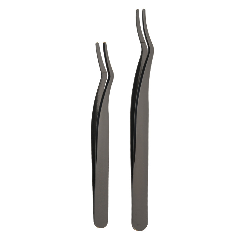 Custom Logo DIY Makeup cosmetic Beauty Tools Salon Stainless Steel Eyelash Tweezers