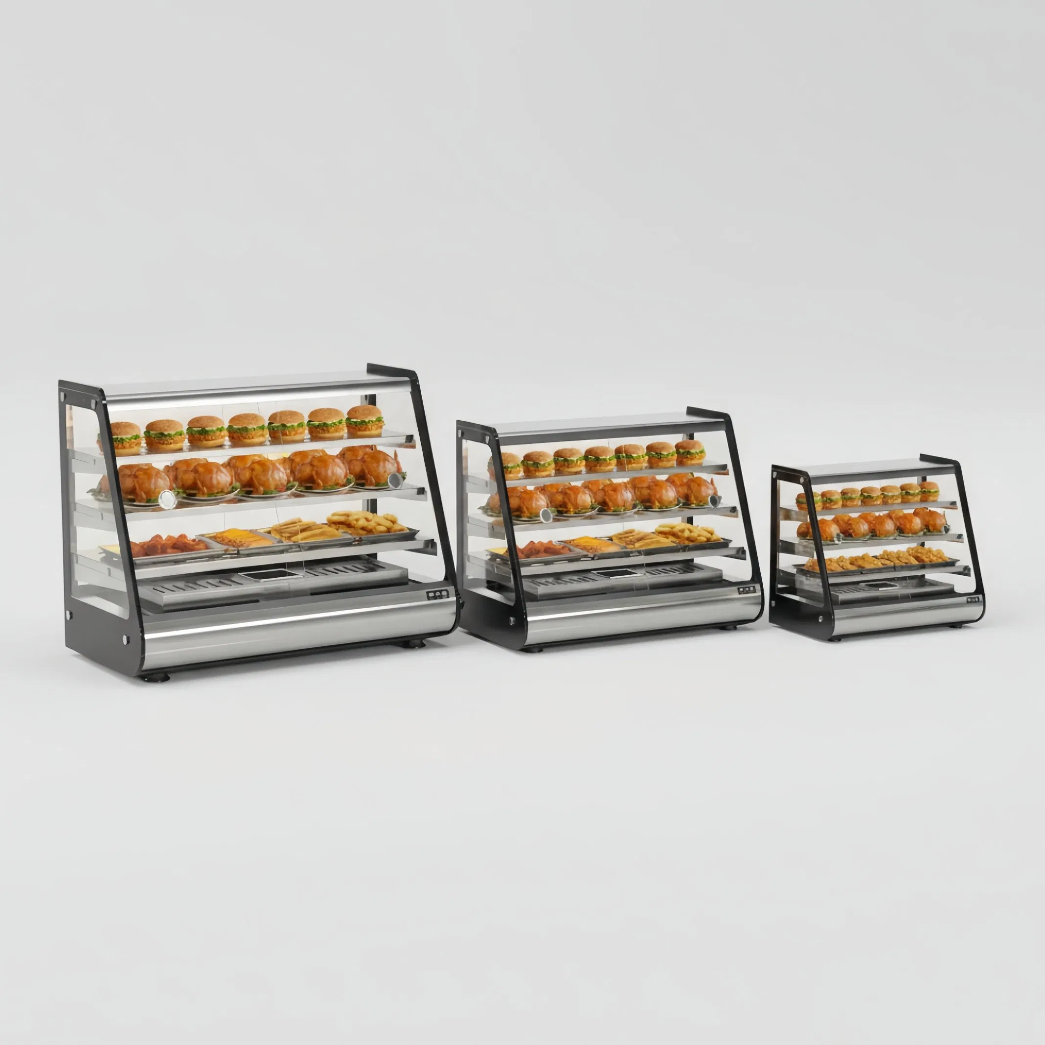 Commercial Heated Food Display Cabinet Countertop Model for Fast Food Shop