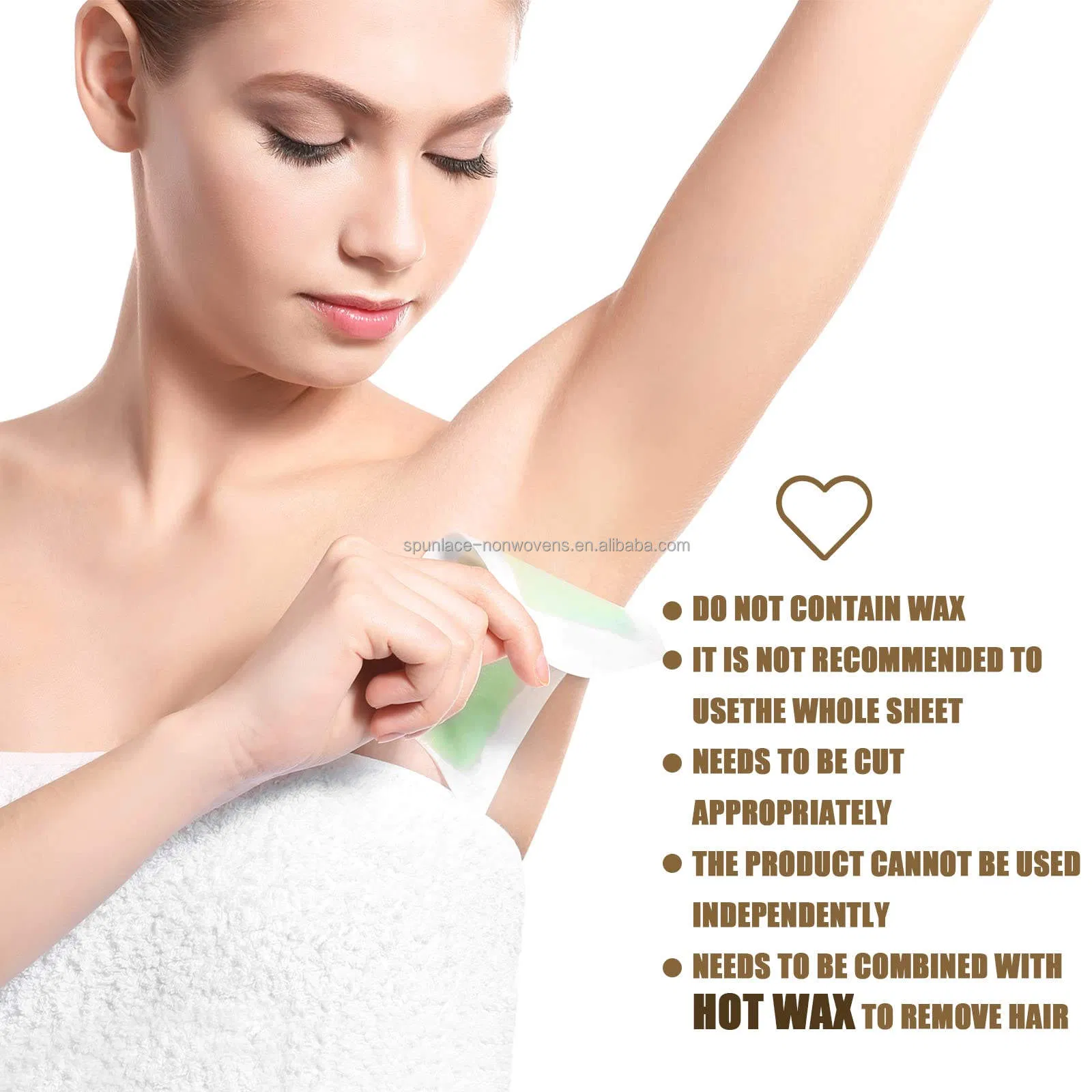 Beauty Salon Body Hair Removal Disposable Depilatory Roll Nonwoven Wax Strip